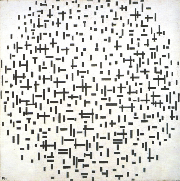 モンドリアン『コンポジション（白黒）』1917年