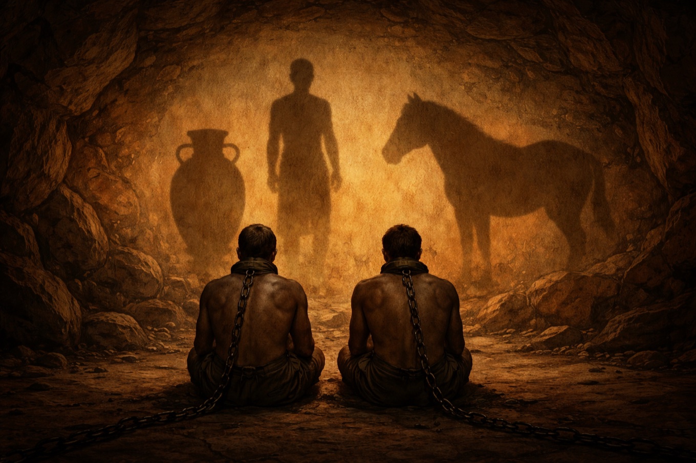 壁に映る3つの影 — 囚人が見ている世界