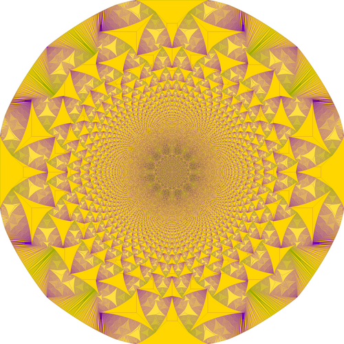 砂山モデルを3000万粒まで走らせた結果の自己相似パターン