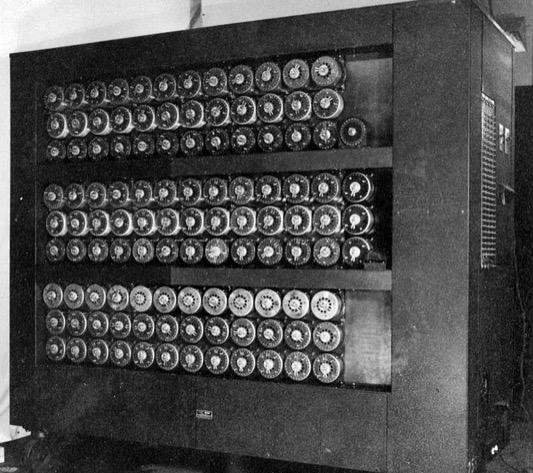 Wartime photograph of a Bletchley Park Bombe